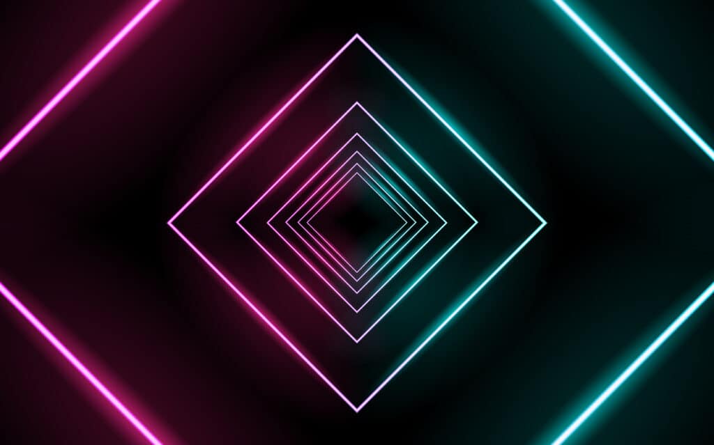 Abstract luxury neon glowing lines, magic energy space light concept.