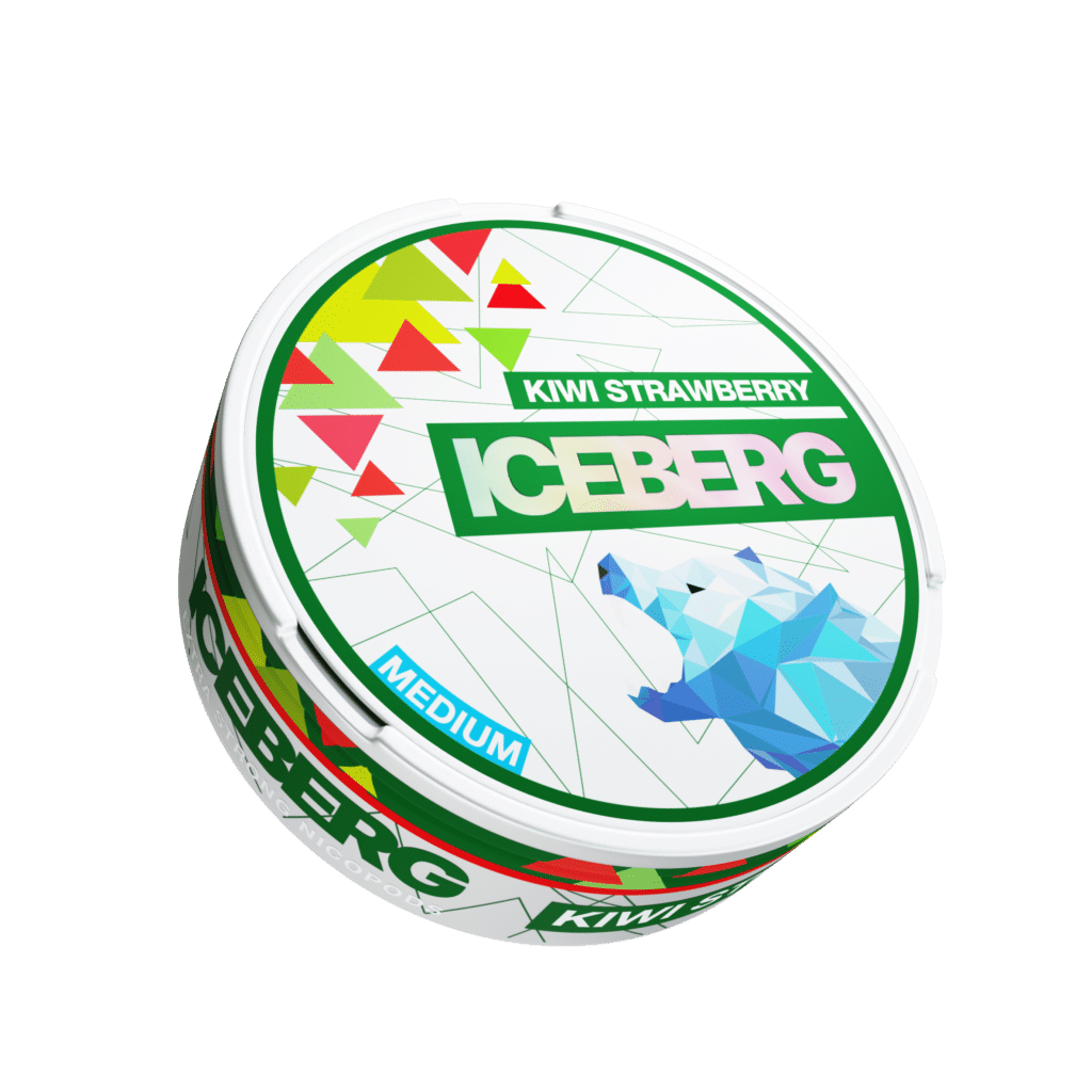 iceberg light kiwi strawberry snus nicotine pouches the pod block new